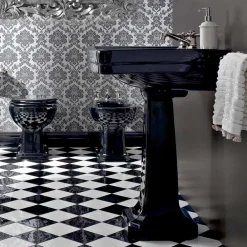 Viadurini Bathroom Keramikwaschbecken-Konsolenwaschbecken auf Vintage-Säule aus Keramik Made in Italy - Marwa