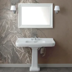 Viadurini Bathroom Keramikwaschbecken-Konsolen-Waschtischsäule aus handgefertigter Keramik L 104 cm - Wollie