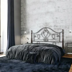 Viadurini Night Design Schmiedeeisen Doppelbetten-Kopfteil aus röhrenförmigem Eisen für Doppelbetten, Antik-Braun-Gold – Größe