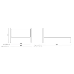 Viadurini Night Design Schmiedeeisen Doppelbetten-Kopfteil aus röhrenförmigem Eisen für Doppelbetten, Antik-Braun-Gold – Größe