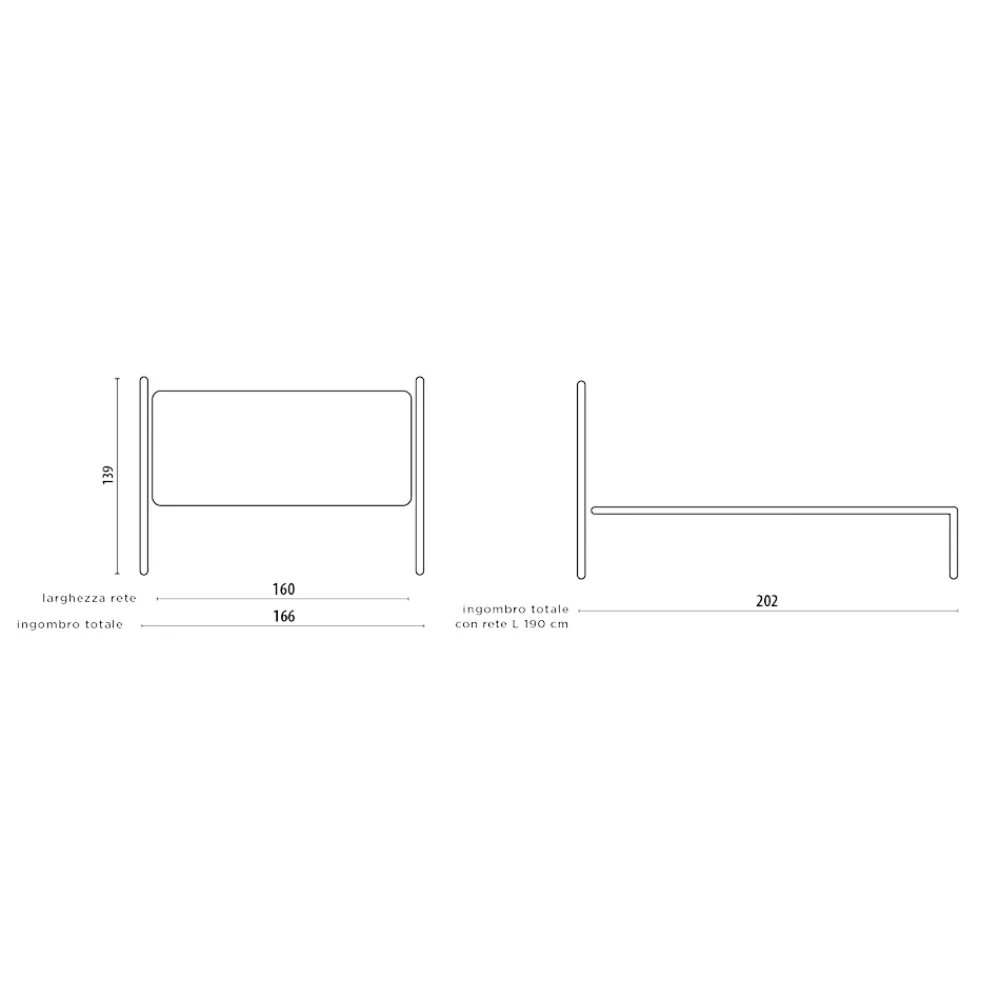 Viadurini Night Design Schmiedeeisen Doppelbetten-Kopfteil aus röhrenförmigem Eisen für Doppelbetten, Antik-Braun-Gold – Größe