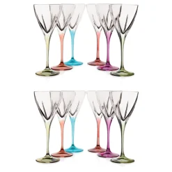 Viadurini Kitchen Italienisches Kristallgeschirr-Kristall Weinglas Set Eco Farbig oder Transparent 12 Stück - Amalgam