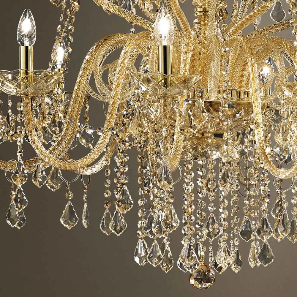 Viadurini Lighting Klassische Kronleuchter-Kronleuchter 27 Lichter aus venezianischem Glas, handgefertigt in Italien - Florentiner