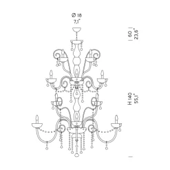 Viadurini Lighting Klassische Kronleuchter-Kronleuchter 27 Lichter aus venezianischem Glas, handgefertigt in Italien - Florentiner
