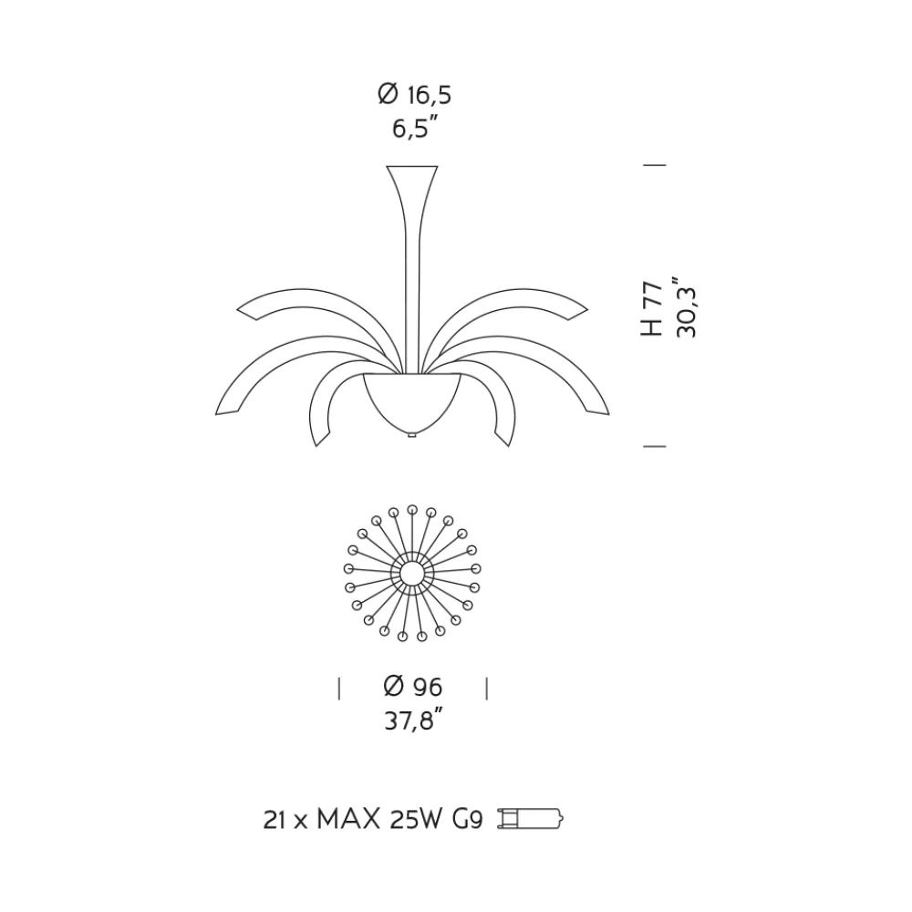 Viadurini Lighting Moderne Kronleuchter-Kronleuchter 21 Lichter aus handgefertigtem venezianischem Glas und Metall - Jason