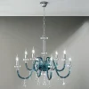 Viadurini Lighting Klassische Kronleuchter-Kronleuchter 8 Lichter Klassisches italienisches Glas Handgefertigt Blaugrün - Similo