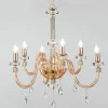 Viadurini Lighting Klassische Kronleuchter-Kronleuchter 6 Lichter Klassisches italienisches Glas Handgefertigt Bernstein - Similo