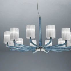 Viadurini Lighting Moderne Kronleuchter-Kronleuchter aus Glas und Metall in Venedig, handgefertigt in Italien - Graham