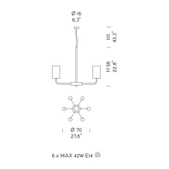 Viadurini Lighting Moderne Kronleuchter-Kronleuchter aus Glas und Metall in Venedig, handgefertigt in Italien - Graham