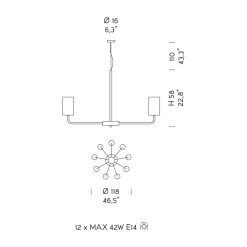 Viadurini Lighting Moderne Kronleuchter-Kronleuchter aus Glas und Metall in Venedig, handgefertigt in Italien - Graham