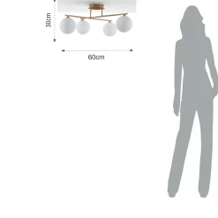 Viadurini Living Moderne Kronleuchter-Kronleuchter aus metallischem Goldmetall und 4 weißen Glaskugeln - Venedig