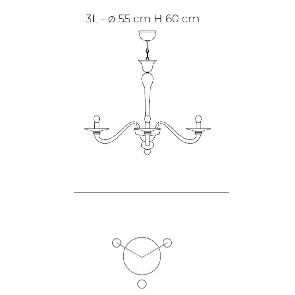 Viadurini Vetro di Venezia Murano Lampen|Klassische Kronleuchter-Kronleuchter aus mundgeblasenem venezianischem Glas im klassischen Stil - Demetra