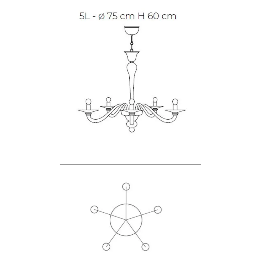 Viadurini Vetro di Venezia Murano Lampen|Klassische Kronleuchter-Kronleuchter aus mundgeblasenem venezianischem Glas im klassischen Stil - Demetra