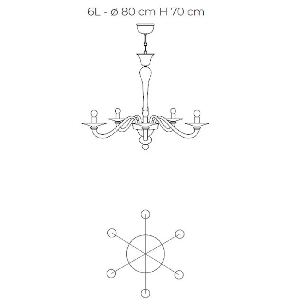 Viadurini Vetro di Venezia Murano Lampen|Klassische Kronleuchter-Kronleuchter aus mundgeblasenem venezianischem Glas im klassischen Stil - Demetra
