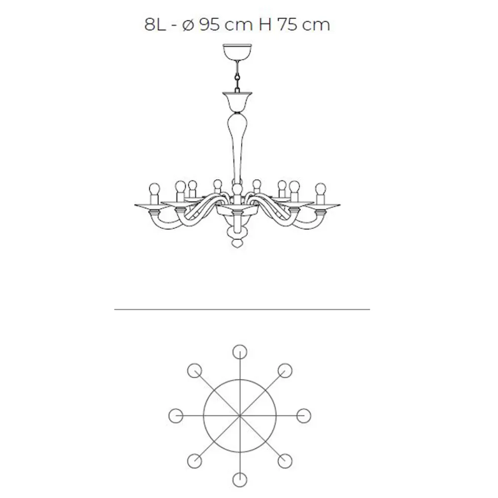 Viadurini Vetro di Venezia Murano Lampen|Klassische Kronleuchter-Kronleuchter aus mundgeblasenem venezianischem Glas im klassischen Stil - Demetra