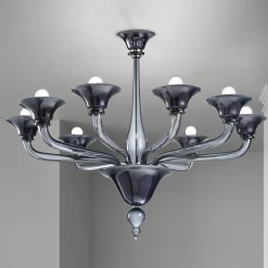 Viadurini Lighting Moderne Kronleuchter-Kronleuchter aus venezianischem Glas 8-flammig Made in Italy - Ismail