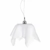 Viadurini Lighting Moderne Pendelleuchten-Kronleuchter aus weißem Satin mit Dafne-Draperie aus Italien