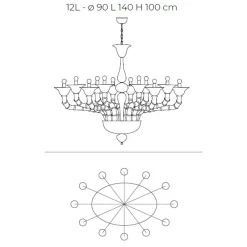 Viadurini Vetro di Venezia Klassische Kronleuchter-Kronleuchter im klassischen Stil aus mundgeblasenem venezianischem Glas - Vanity