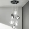 Viadurini Lighting Moderne Kronleuchter-Kronleuchter mit 6 Diffusoren aus geräuchertem und transparentem Glas Made in Italy - Trilly