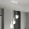 Viadurini Lighting Moderne Kronleuchter-Kronleuchter mit 3 Diffusoren aus transparentem mundgeblasenem Glas Made in Italy - Trilly