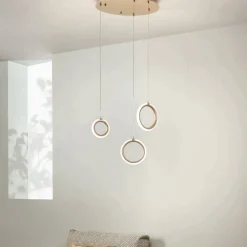 Viadurini Lighting Moderne Kronleuchter-Kronleuchter mit 3 LED-Leuchten aus lackiertem Metall und optionalem Glas – Zeder