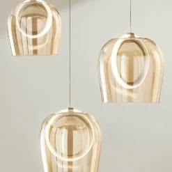 Viadurini Lighting Moderne Kronleuchter-Kronleuchter mit 3 LED-Leuchten aus lackiertem Metall und optionalem Glas – Zeder