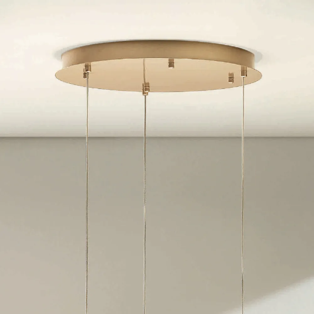 Viadurini Lighting Moderne Kronleuchter-Kronleuchter mit 3 LED-Leuchten aus lackiertem Metall und optionalem Glas – Zeder