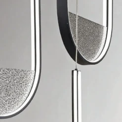 Viadurini Lighting Moderne Kronleuchter-Kronleuchter mit 3 LEDs mit herausnehmbarem Einsatz aus Granulatglas – Catalpa