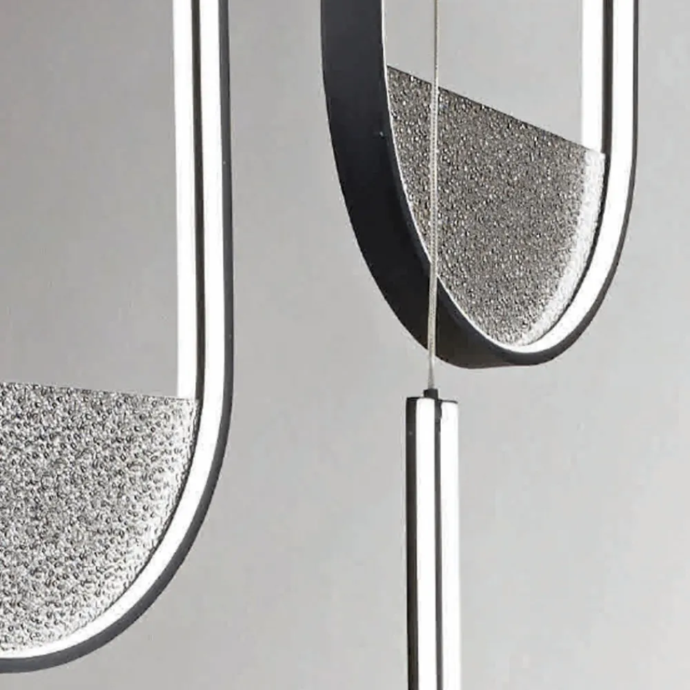 Viadurini Lighting Moderne Kronleuchter-Kronleuchter mit 3 LEDs mit herausnehmbarem Einsatz aus Granulatglas – Catalpa