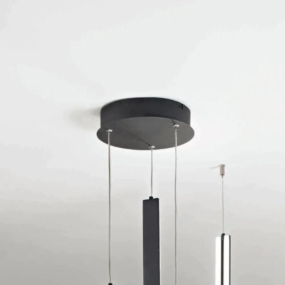 Viadurini Lighting Moderne Kronleuchter-Kronleuchter mit 3 LEDs mit herausnehmbarem Einsatz aus Granulatglas – Catalpa