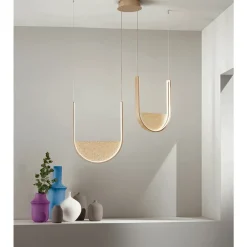 Viadurini Lighting Moderne Kronleuchter-Kronleuchter mit 2 LEDs mit abnehmbarem Einsatz aus Granulatglas – Catalpa