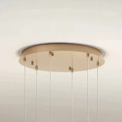 Viadurini Lighting Moderne Kronleuchter-Kronleuchter mit 6 LEDs, optional mit Glas abgedeckt und Sockel aus Metall – Buche