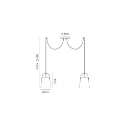 Viadurini Lighting Klassische Kronleuchter-Kronleuchter mit 2 Leuchten aus Messing und Glas, hergestellt in Italien – Dolci