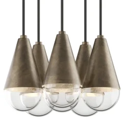 Viadurini Lighting Vintage Kronleuchter-Kronleuchter mit 6 Lichtern aus Eisen und Glas, hergestellt in Italien – Cloudy