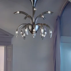 Viadurini Lighting Moderne Kronleuchter-Kronleuchter mit 15 Lichtern aus venezianischem Glas und verchromtem Metall Made in Italy - Jason