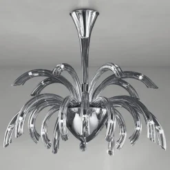 Viadurini Lighting Moderne Kronleuchter-Kronleuchter mit 15 Lichtern aus venezianischem Glas und verchromtem Metall Made in Italy - Jason