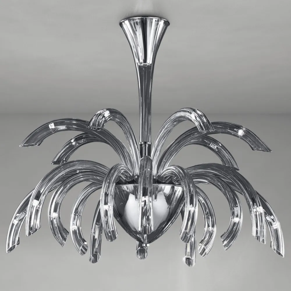 Viadurini Lighting Moderne Kronleuchter-Kronleuchter mit 15 Lichtern aus venezianischem Glas und verchromtem Metall Made in Italy - Jason