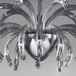 Viadurini Lighting Moderne Kronleuchter-Kronleuchter mit 15 Lichtern aus venezianischem Glas und verchromtem Metall Made in Italy - Jason