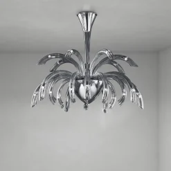 Viadurini Lighting Moderne Kronleuchter-Kronleuchter mit 15 Lichtern aus venezianischem Glas und verchromtem Metall Made in Italy - Jason