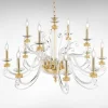 Viadurini Lighting Klassische Kronleuchter-Kronleuchter mit 12 Lichtern aus mundgeblasenem Glas und klassischem Luxuskristall - Cassea