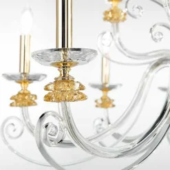 Viadurini Lighting Klassische Kronleuchter-Kronleuchter mit 12 Lichtern aus mundgeblasenem Glas und klassischem Luxuskristall - Cassea