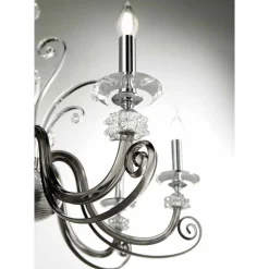 Viadurini Lighting Klassische Kronleuchter-Kronleuchter mit 12 Lichtern aus mundgeblasenem Glas und klassischem Luxuskristall - Cassea