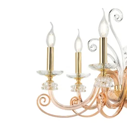 Viadurini Lighting Klassische Kronleuchter-Kronleuchter mit 12 Lichtern aus mundgeblasenem Glas und klassischem Luxuskristall - Cassea