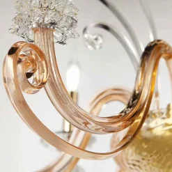 Viadurini Lighting Klassische Kronleuchter-Kronleuchter mit 12 Lichtern aus mundgeblasenem Glas und klassischem Luxuskristall - Cassea