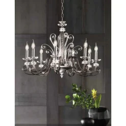 Viadurini Lighting Klassische Kronleuchter-Kronleuchter mit 8 Lichtern aus mundgeblasenem Glas und klassischem Luxuskristall - Cassea