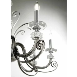 Viadurini Lighting Klassische Kronleuchter-Kronleuchter mit 8 Lichtern aus mundgeblasenem Glas und klassischem Luxuskristall - Cassea