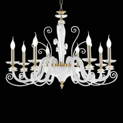 Viadurini Lighting Klassische Kronleuchter-Kronleuchter mit 8 Lichtern aus mundgeblasenem Glas und klassischem Luxuskristall - Cassea