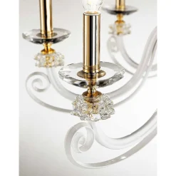 Viadurini Lighting Klassische Kronleuchter-Kronleuchter mit 8 Lichtern aus mundgeblasenem Glas und klassischem Luxuskristall - Cassea