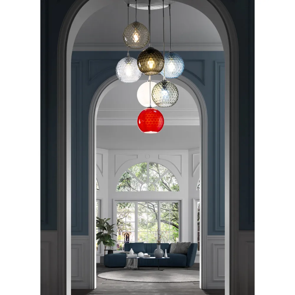 Viadurini Vetro di Venezia Murano Lampen|Moderne Kronleuchter-Kronleuchter mit 7 Lichtern aus mundgeblasenem Venedig-Glas - Bubbles Balloton