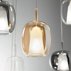 Viadurini Lighting Moderne Kronleuchter-Kronleuchter mit 12 Lichtern aus Glas und transparentem Draht Made in Italy - Trilly